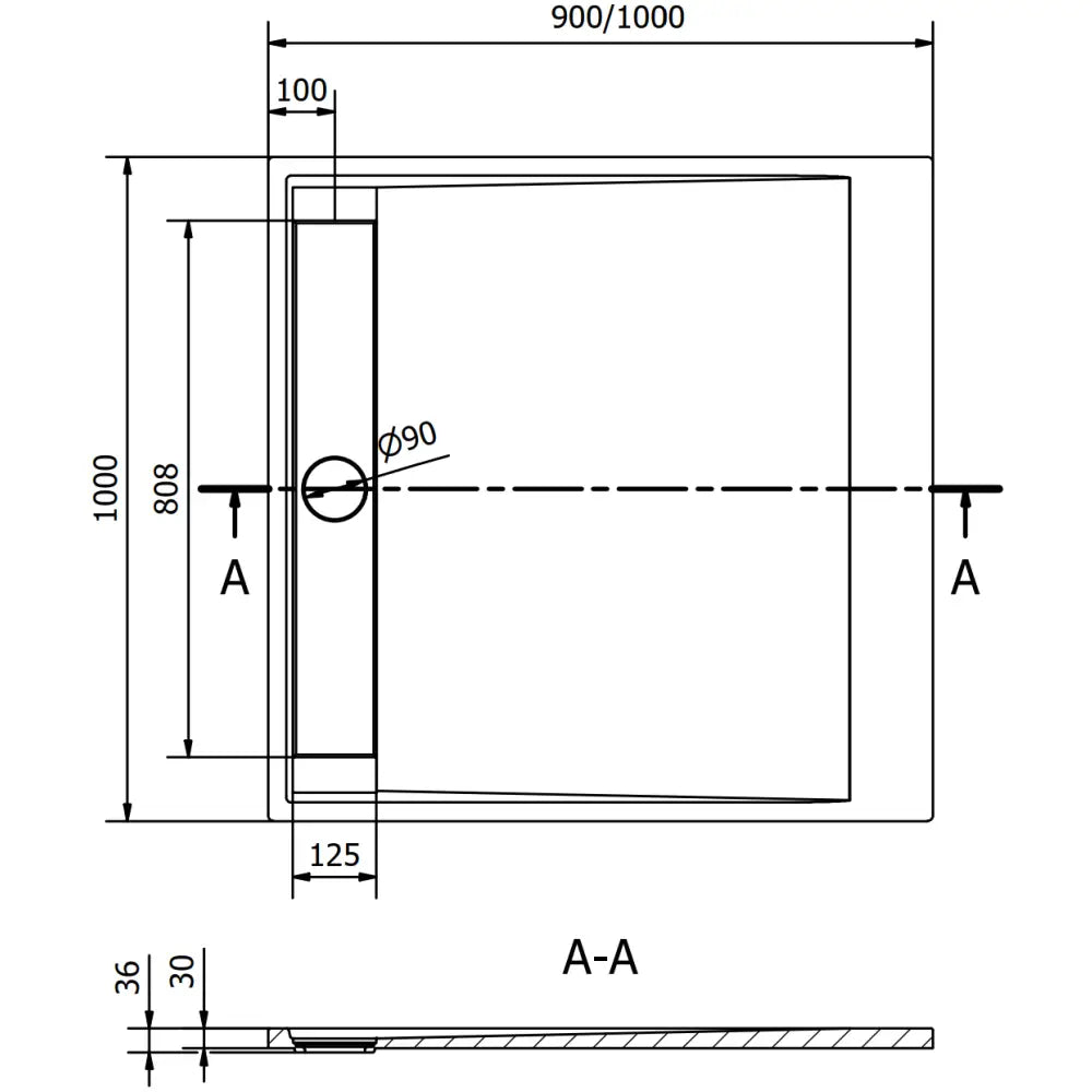 Mexen Amon Dusjbrett Kvadratisk Smc 100x100 Cm Svart - 4f - 7