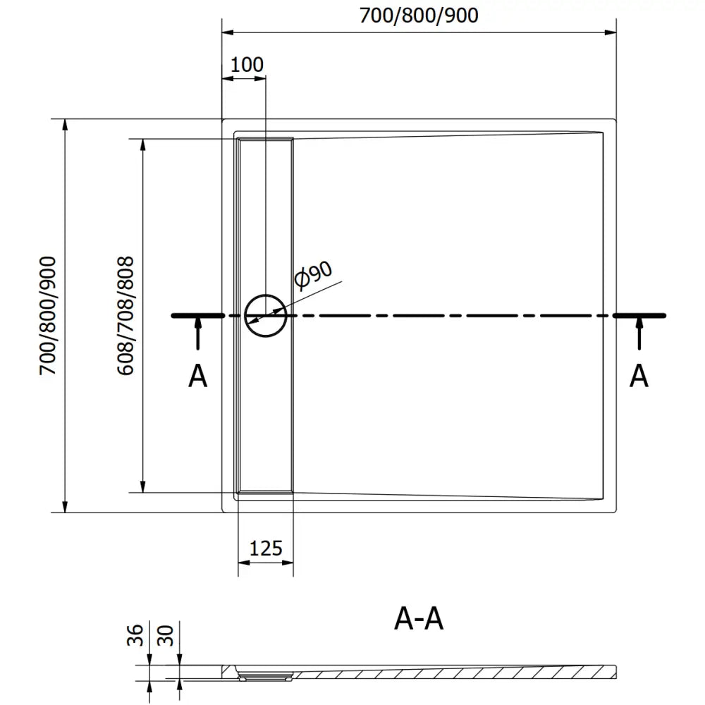 Mexen Amon Dusjbrett Kvadratisk Smc 80x80 Cm Hvit - 4f - 8