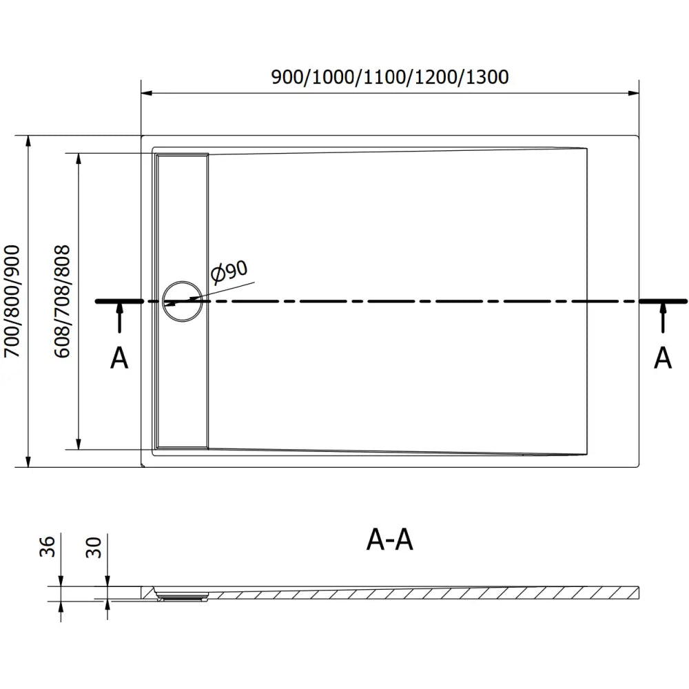 Mexen Amon Rektangulær Dusjbunn Smc 130x80 Cm Svart - 4f - 8