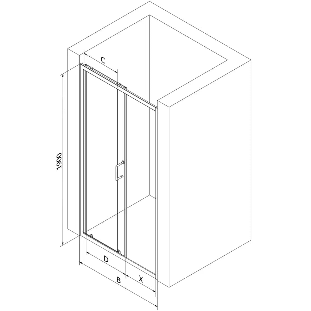 Mexen Apia Dusjdører Skyvbare 90 Cm Striper Krom - 845-090-000-01- - 7