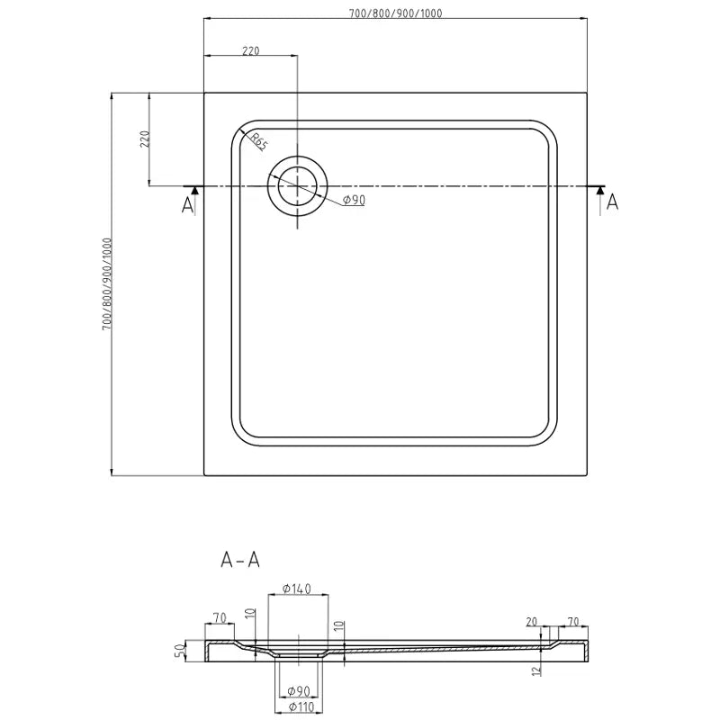 Mexen Apia Dusjkabinett Med Skyvedører 90x90 Cm Gjennomsiktig Krom + Dusjbrett Flat Svart - 840-090-090-01-00 - 8