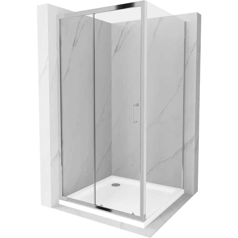 Mexen Apia Dusjkabinett Skyvedør 90x90 Cm Transparent Krom + Dusjbunn Flat - 840-090-090-01-00- - 1