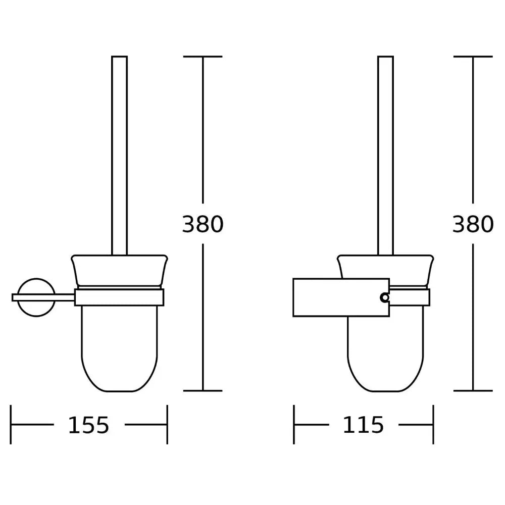 Mexen Aron Toalettbørste Sort/krom - 7088150 - 2