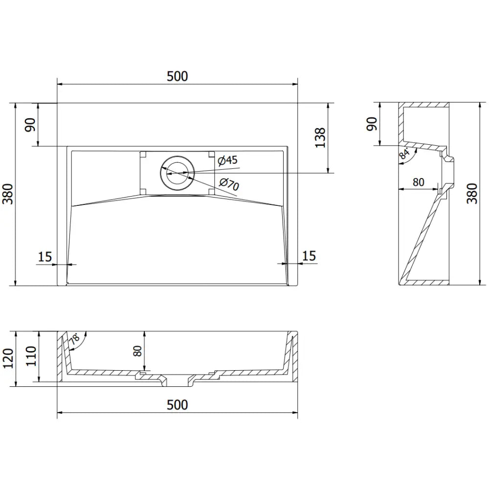 Mexen Ava Benkeplatevask i Kompositt 1/o 50x38 Cm Hvit - 6