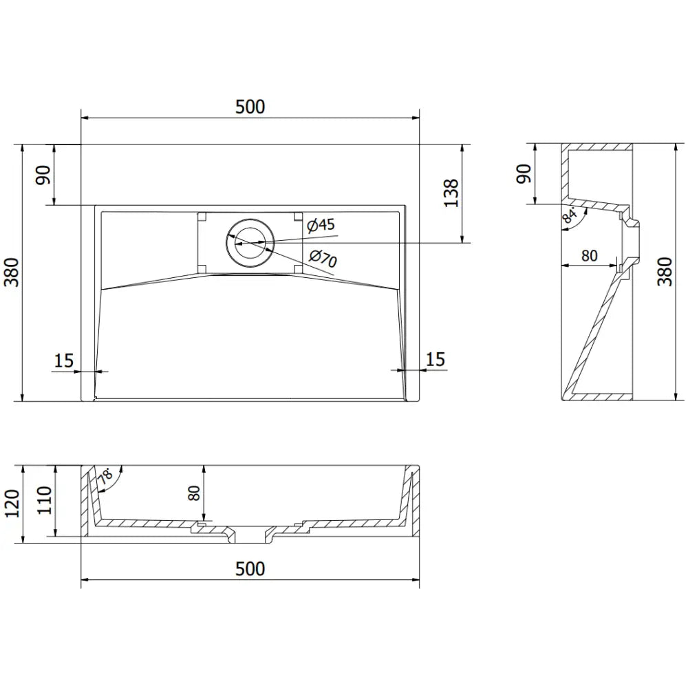 Mexen Ava Benkeplatevask i Kompositt B/o 50x38 Cm Svart - 6