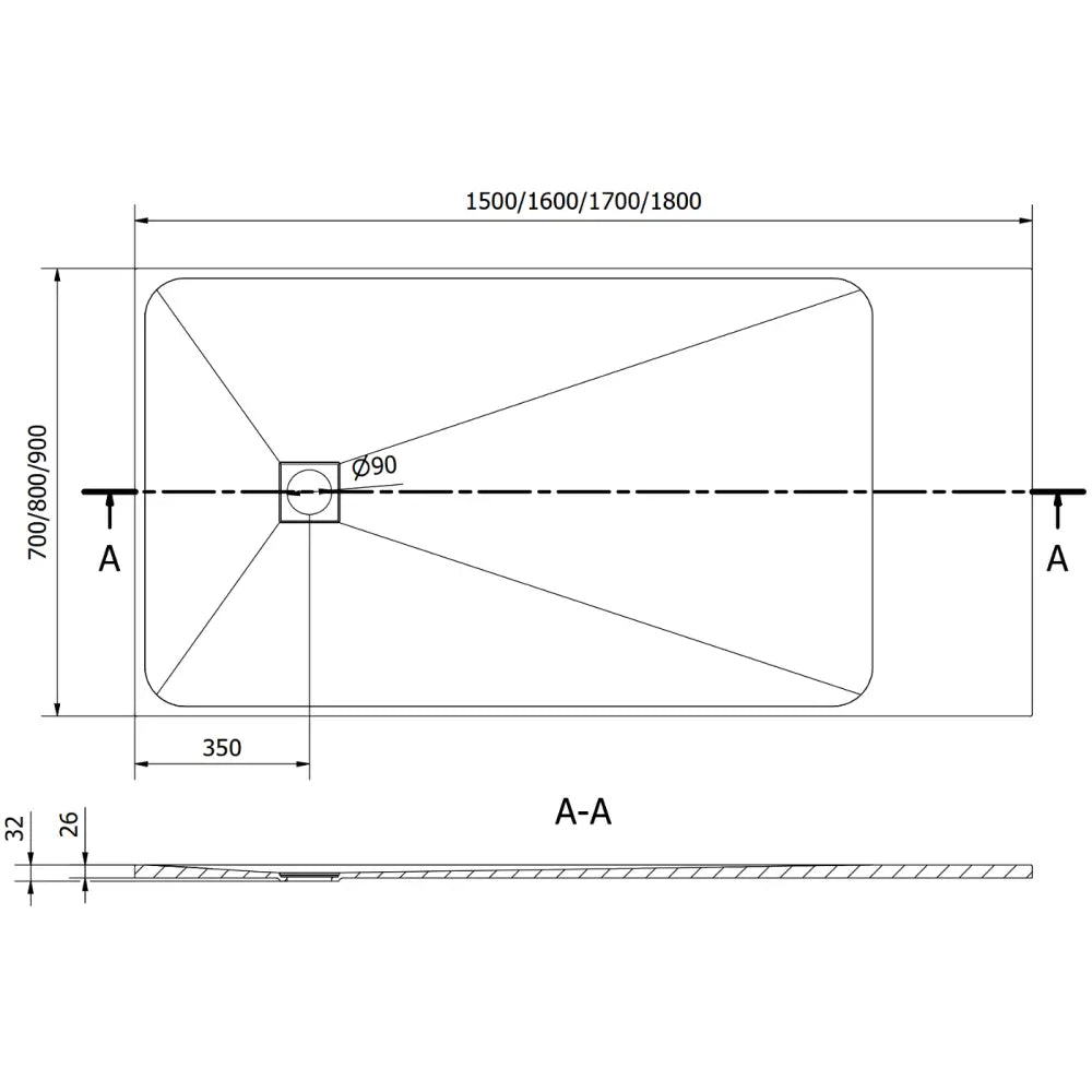 Mexen Bert Dusjkabinett Rektangulært Smc 170x80 Cm Sort - 4k - 8