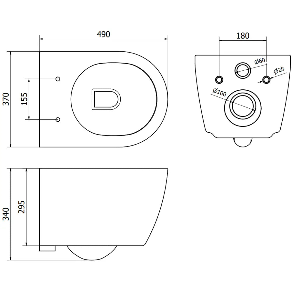 Mexen Carmen Toalettskål Rimless Med Soft-close Sete Slim Duroplast Matt Svart - 6