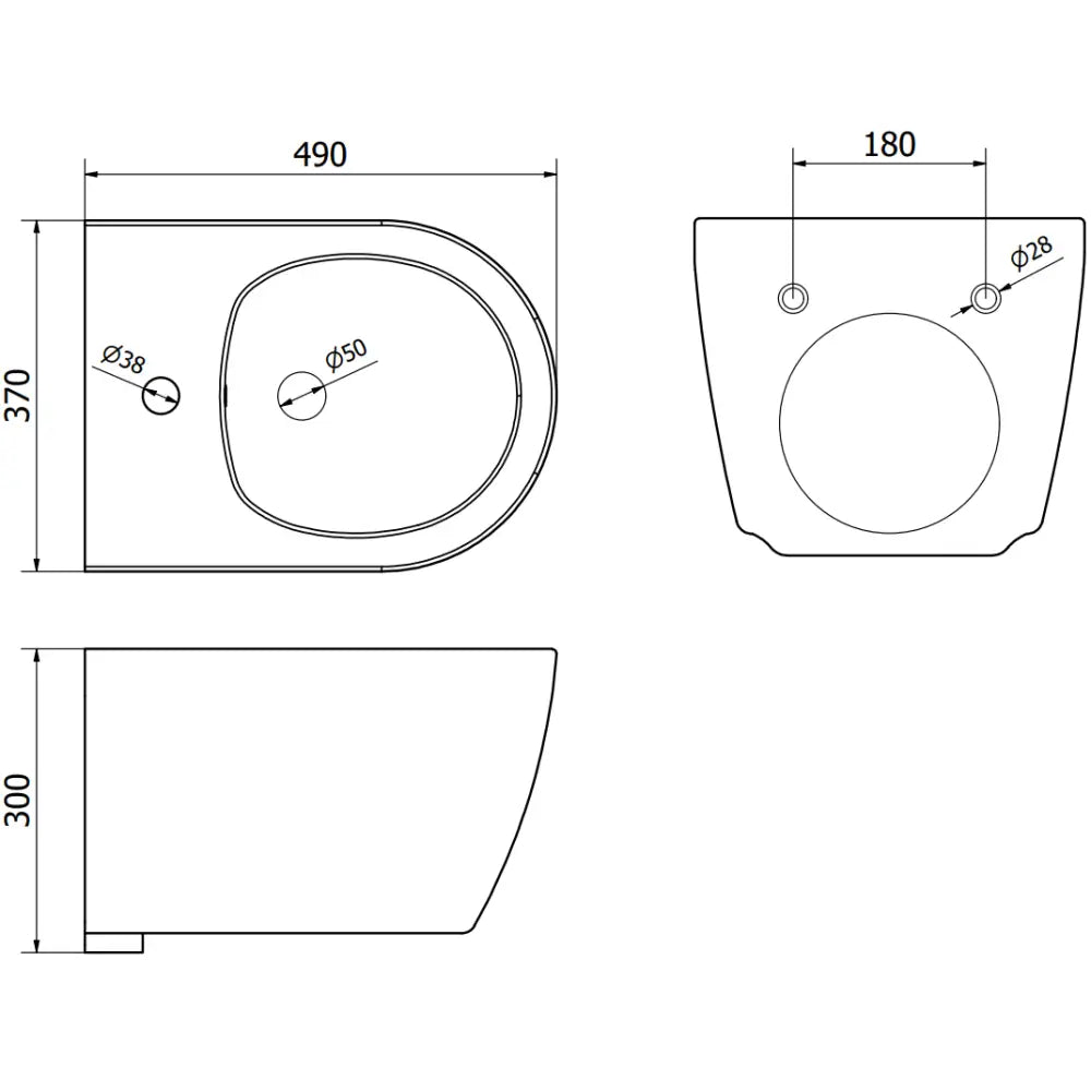 Mexen Carmen Veggmontert Bidet Matt Svart - 3