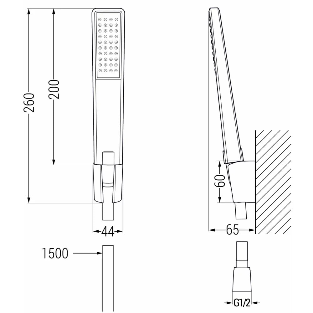 Mexen Caro R72 Badekarsbatteri med Dusjsett Sort - 74663r72-