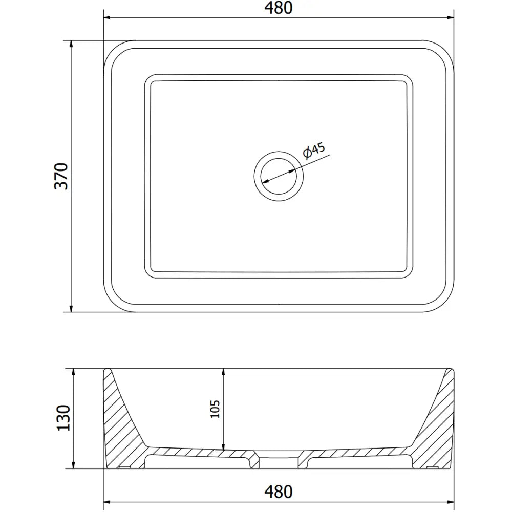 Mexen Catia Servant For Montering På Benkeplate 48x37 Cm Hvit/gullkant - 6