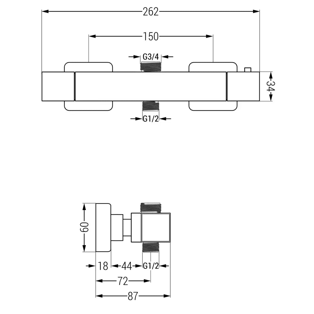 Mexen Cube Termostatisk Dusjbatteri Grafitt - 77250 - 2