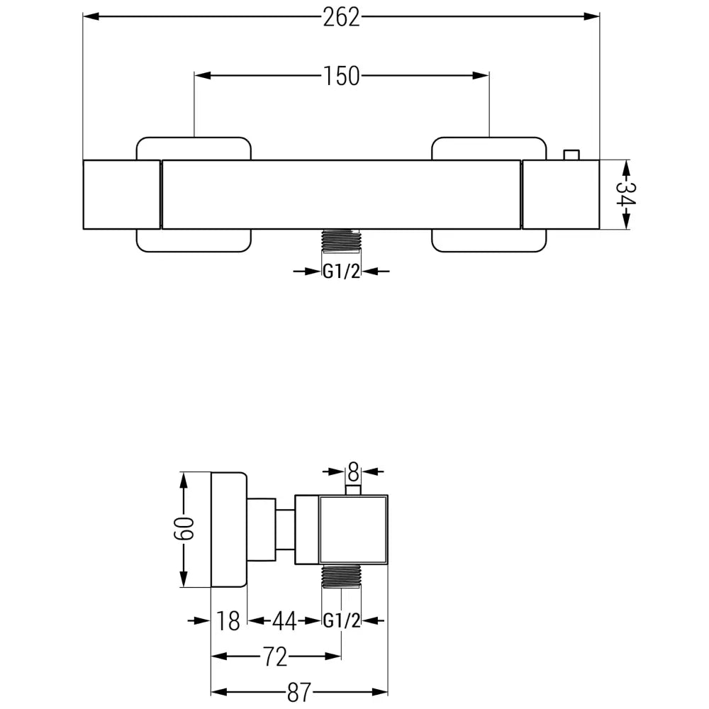 Mexen Cube Termostatisk Dusjbatteri Hvit - 77200- - 2