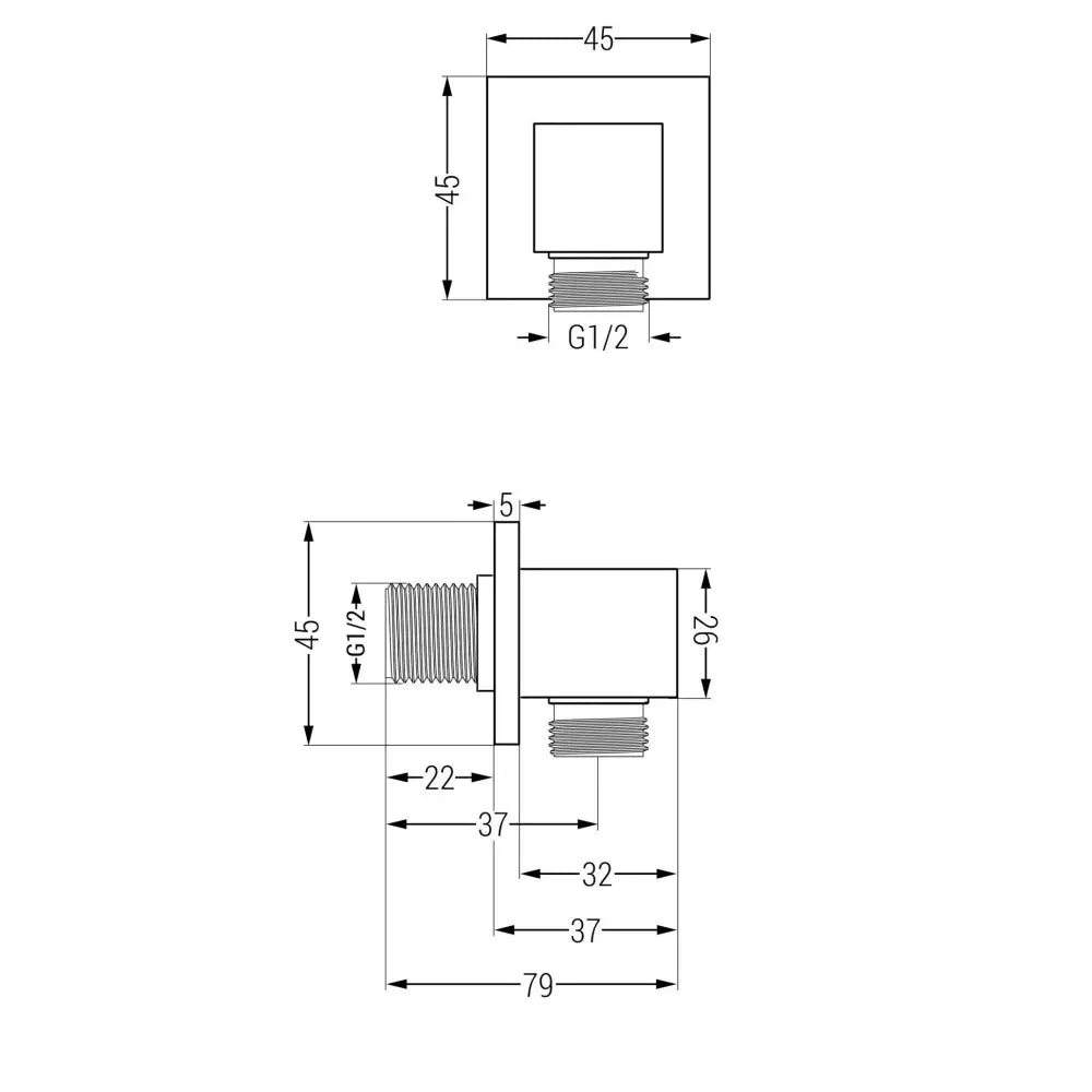 Mexen Cube Vinkeltilkobling Grafitt - 79340- - 2