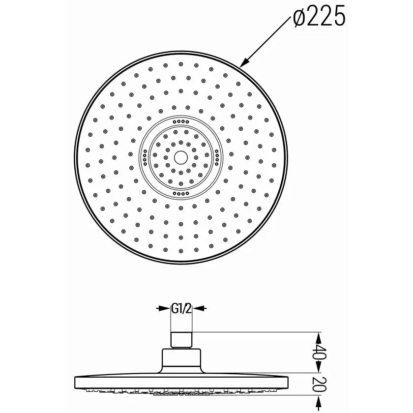 Mexen D-05 Dusjhode 22 Cm Gull/hvit - 79705 - 3