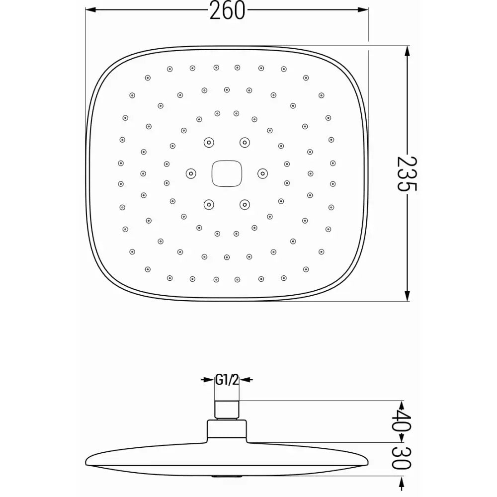 Mexen D-22 Regndusj 26x23 Cm Svart - 79722