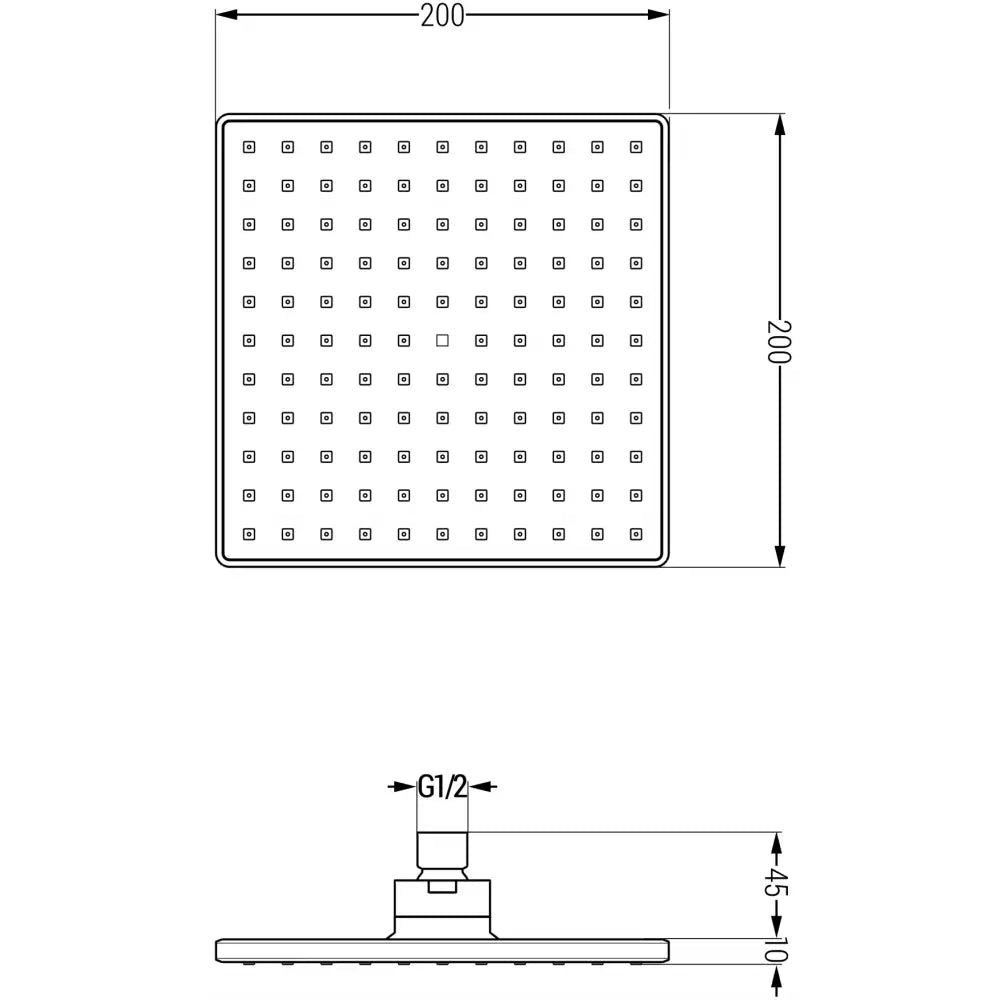 Mexen D-45 Dusjhode 20x20 Cm Svart - 79745