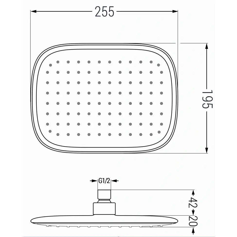 Mexen D-49 Dusjhode 25x29 Cm Svart/gull - 79749 - 3