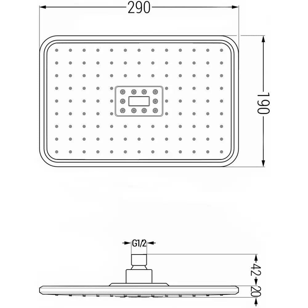 Mexen D-54 Dusjhode 29x19 Cm Hvit/krom - 79754- - 3