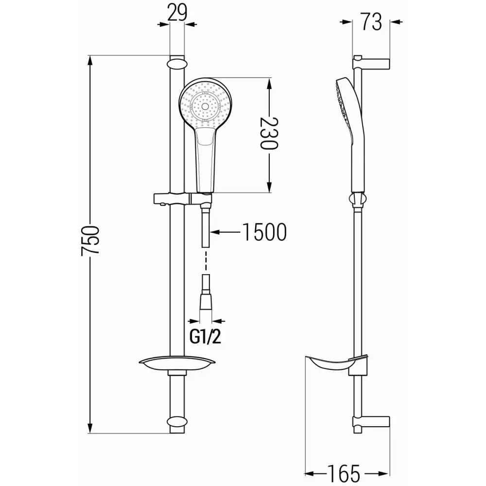 Mexen Db05 Skyvbar Dusjsett Krom - 785054584 - 2