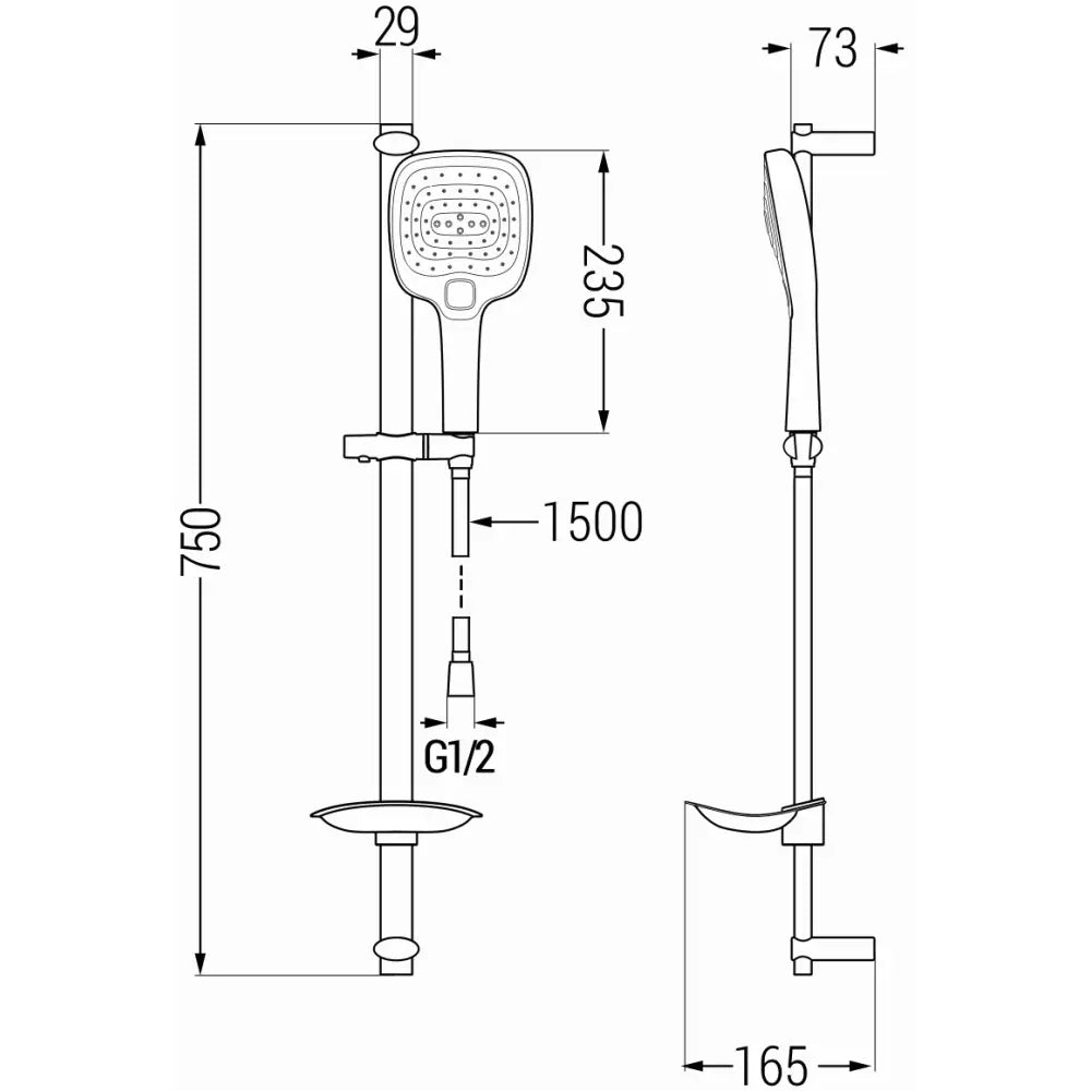 Mexen Db17 Dusjsett Med Glider Krom - 785174584 - 2