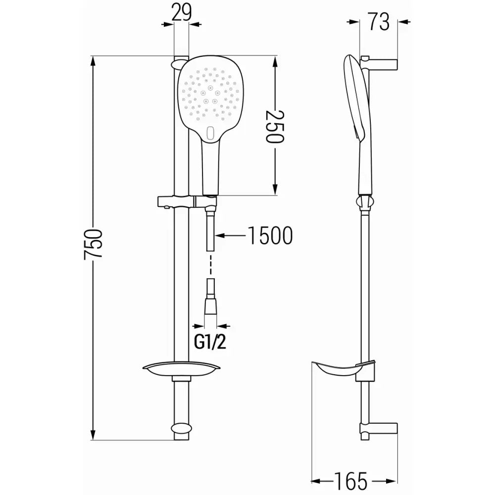 Mexen Db22 Skyvbar Dusjsett Krom - 785224584 - 2