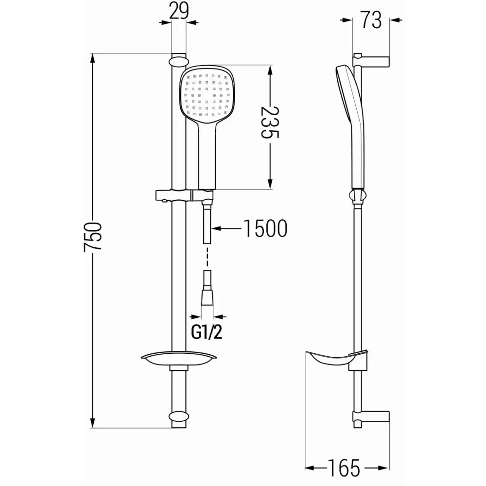 Mexen Db33 Dusjsett Med Glider Krom - 785334584 - 2