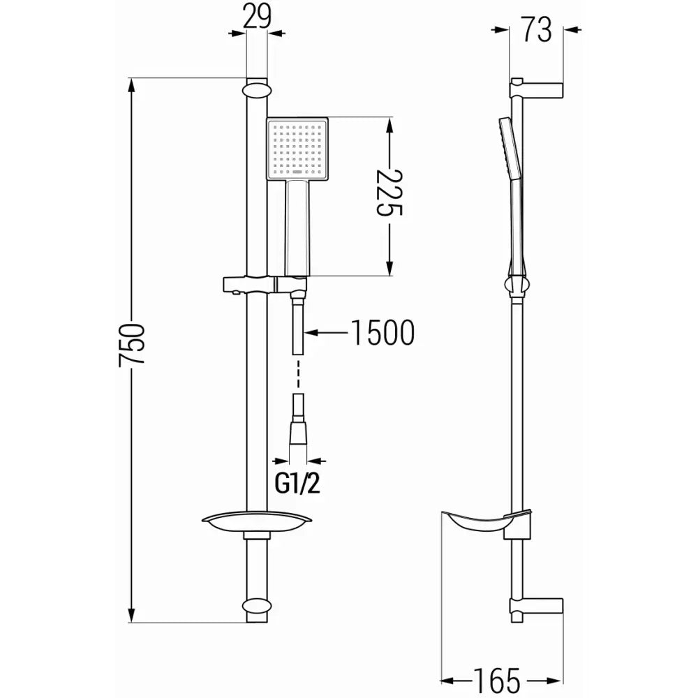 Mexen Db45 Dusjsett Med Glider Krom - 785454584 - 2