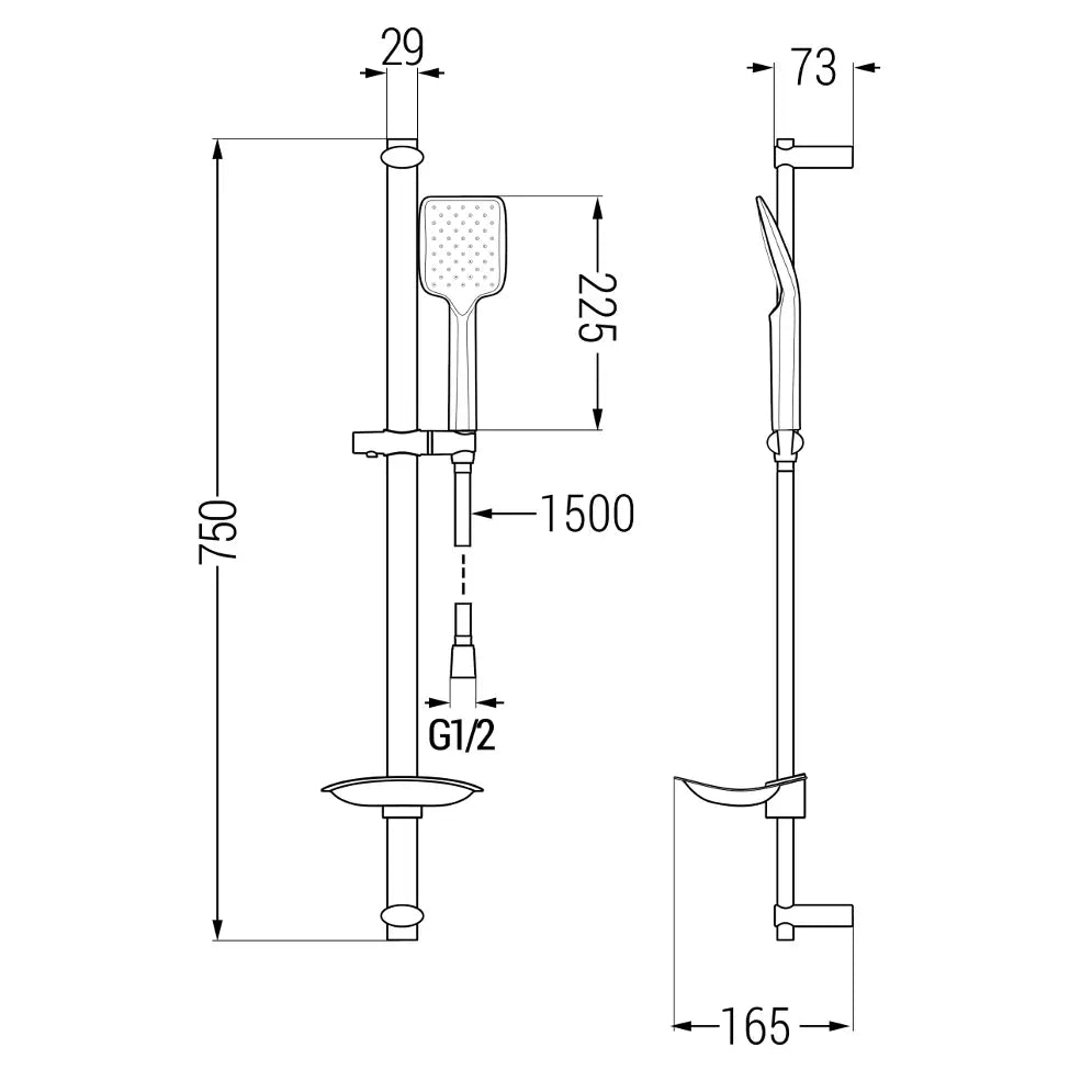 Mexen Db62 Dusjsett Med Glider Svart - 785624584- - 2