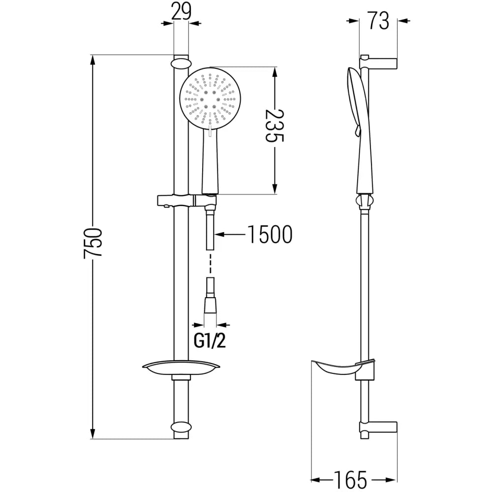 Mexen Db67 Skyvbar Dusjsett Krom - 785674584 - 2