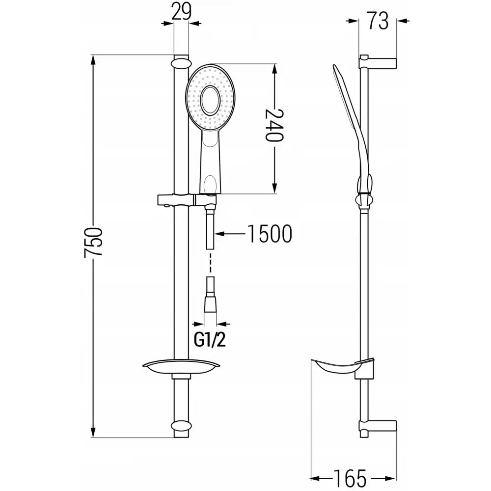 Mexen Db73 Dusjsett Med Glider Svart - 785734584 - 2