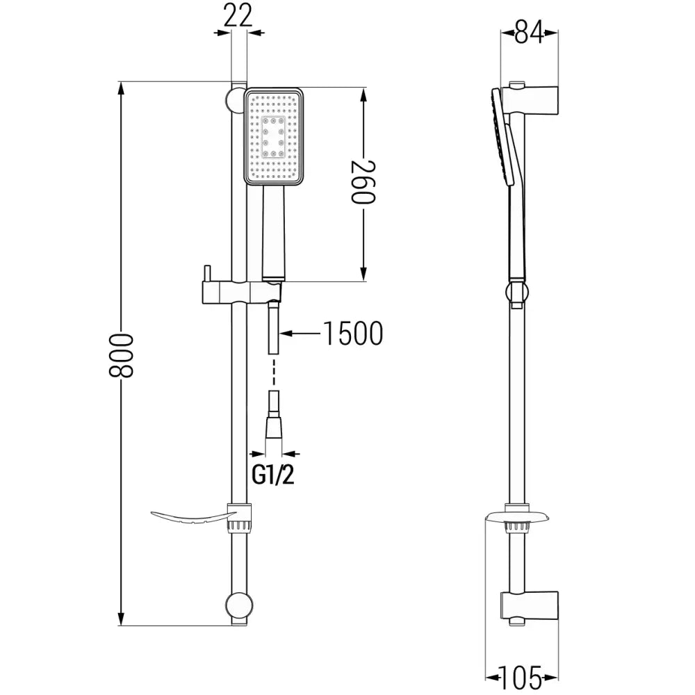 Mexen Df54 Dusjsett Glidende Sort - 785544582 - 2