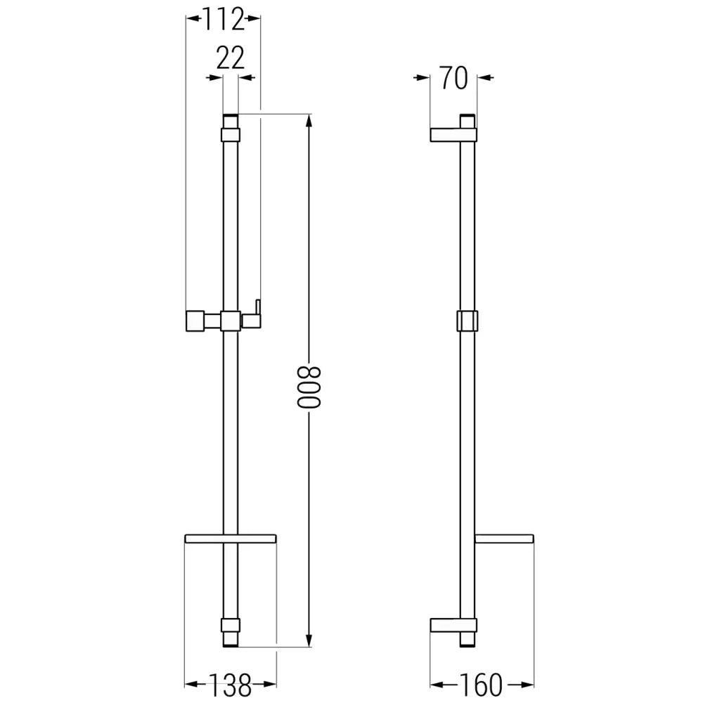 Mexen Dq Dusjstang Med Såpekopp 80 Cm Gull - 79381 - 2