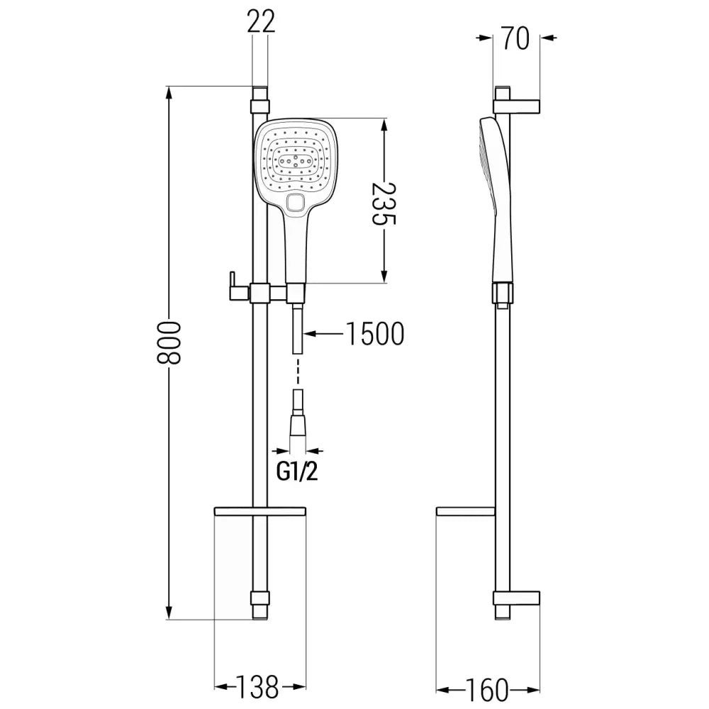 Mexen Dq17 Skyvbar Dusjsett Krom - 785174581 - 2