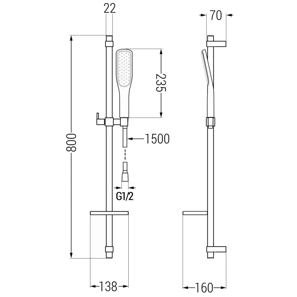 Mexen Dq49 Dusjsett Med Glider Hvit - 785494581 - 2