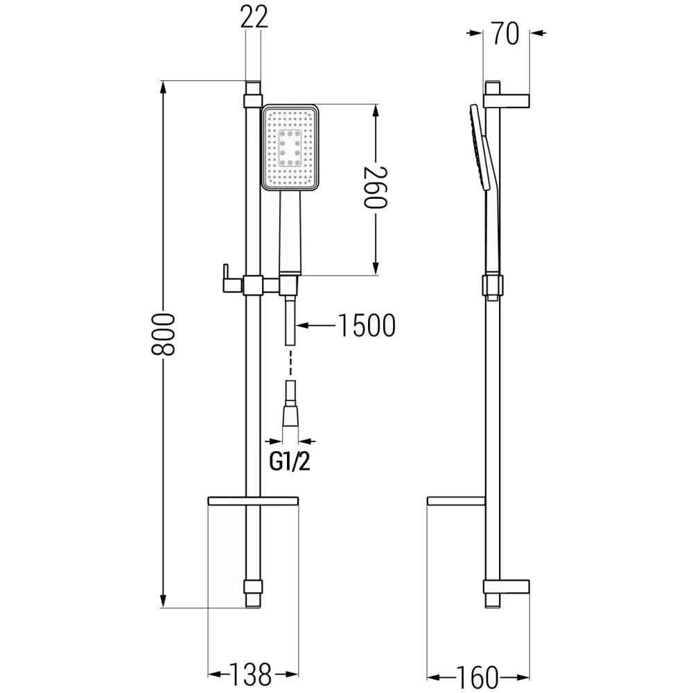 Mexen Dq54 Skyvbar Dusjsett Svart - 785544581 - 2