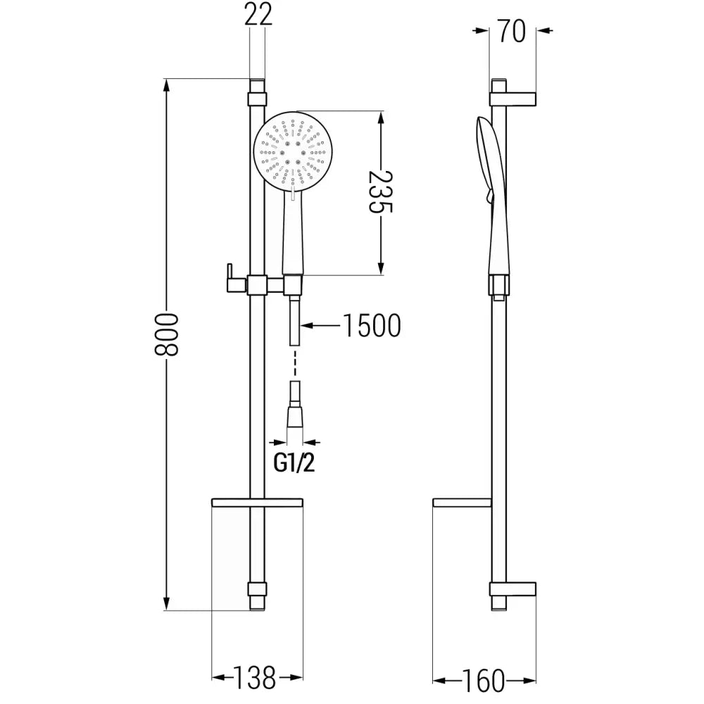 Mexen Dq67 Justerbar Dusjsett Krom - 785674581 - 2