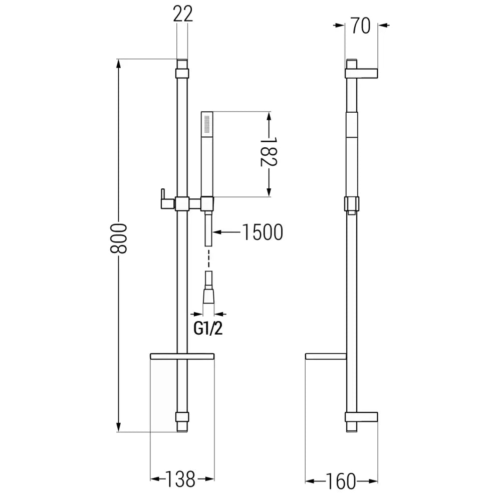 Mexen Dq70 Dusjsett Glidende Gull - 785704581 - 2