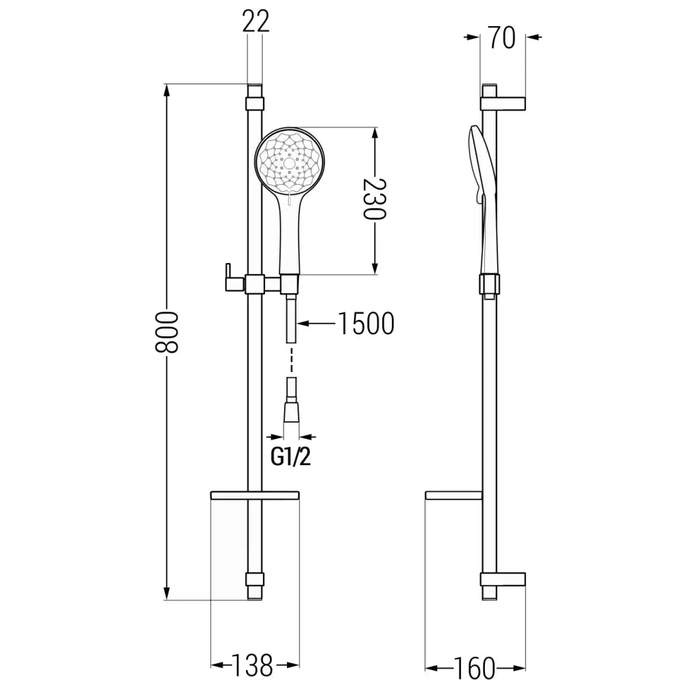 Mexen Dq74 Skyvedusjsett Krom - 785744581 - 2