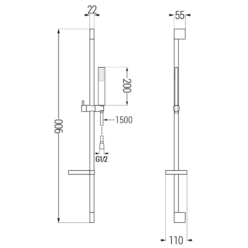 Mexen Ds00 Glide Dusjsett Svart - 785004583 - 2