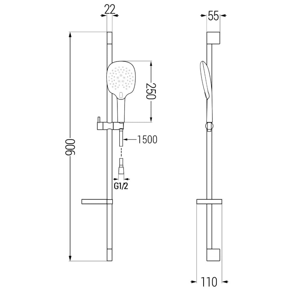 Mexen Ds22 Glide Dusjsett Svart - 785224583 - 2