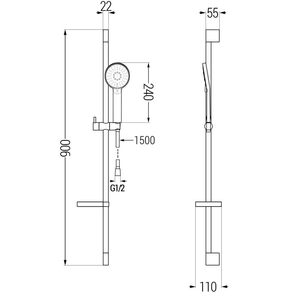 Mexen Ds40 Dusjsett Justerbart Krom - 785404583 - 2