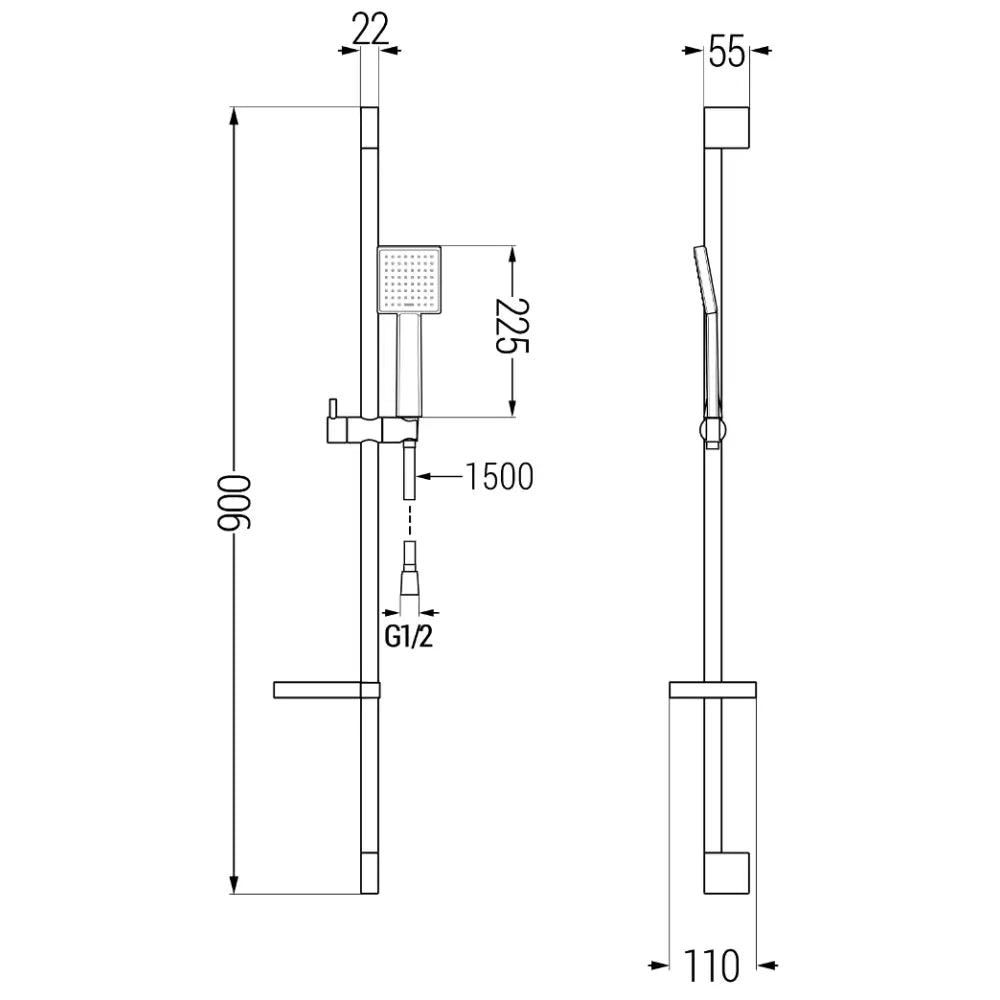 Mexen Ds45 Skyvbar Dusjsett Krom - 785454583 - 2