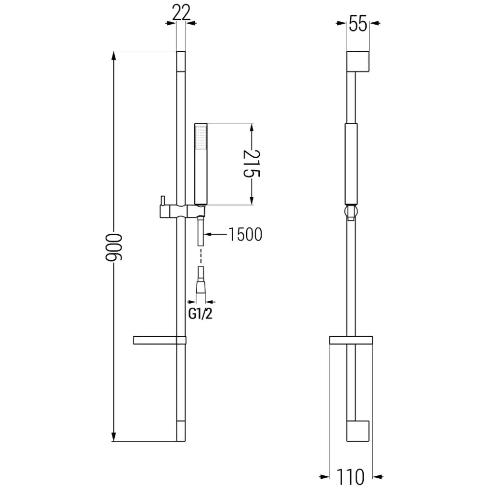 Mexen Ds77 Glidende Dusjsett Svart - 785774583 - 2