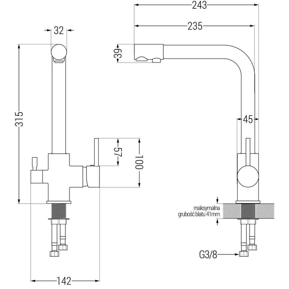 Mexen Duero Kjøkkenbatteri Beige - 671600- - 2