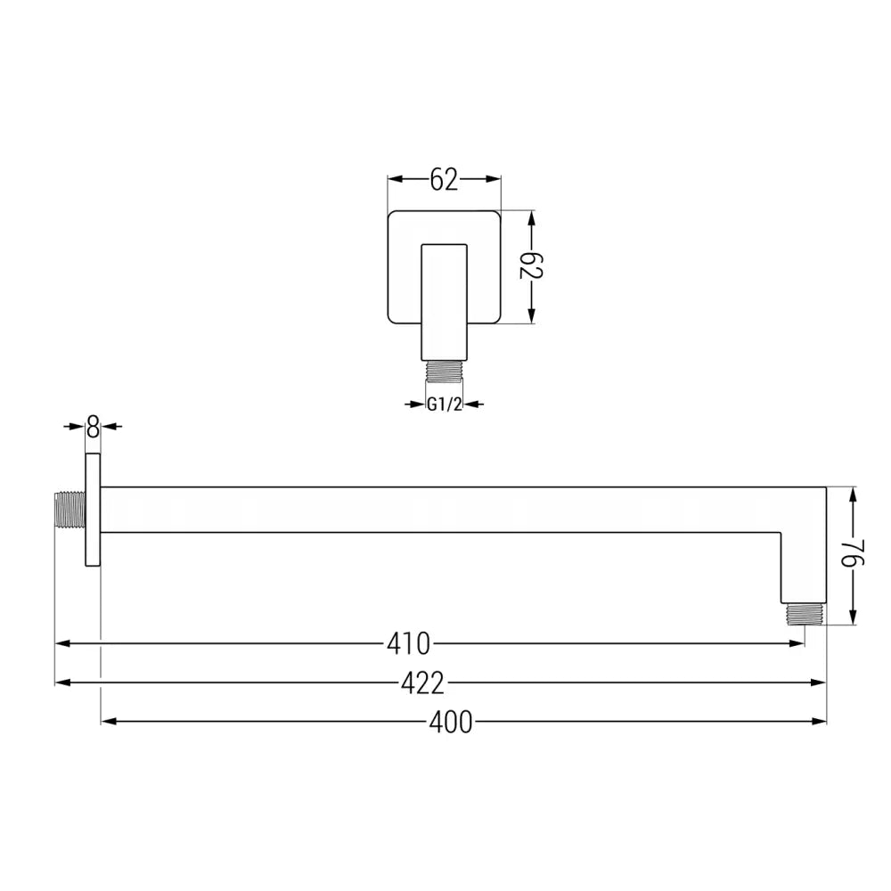 Mexen Dusjarm For Vegg 40 Cm Krom - 79114 - 2