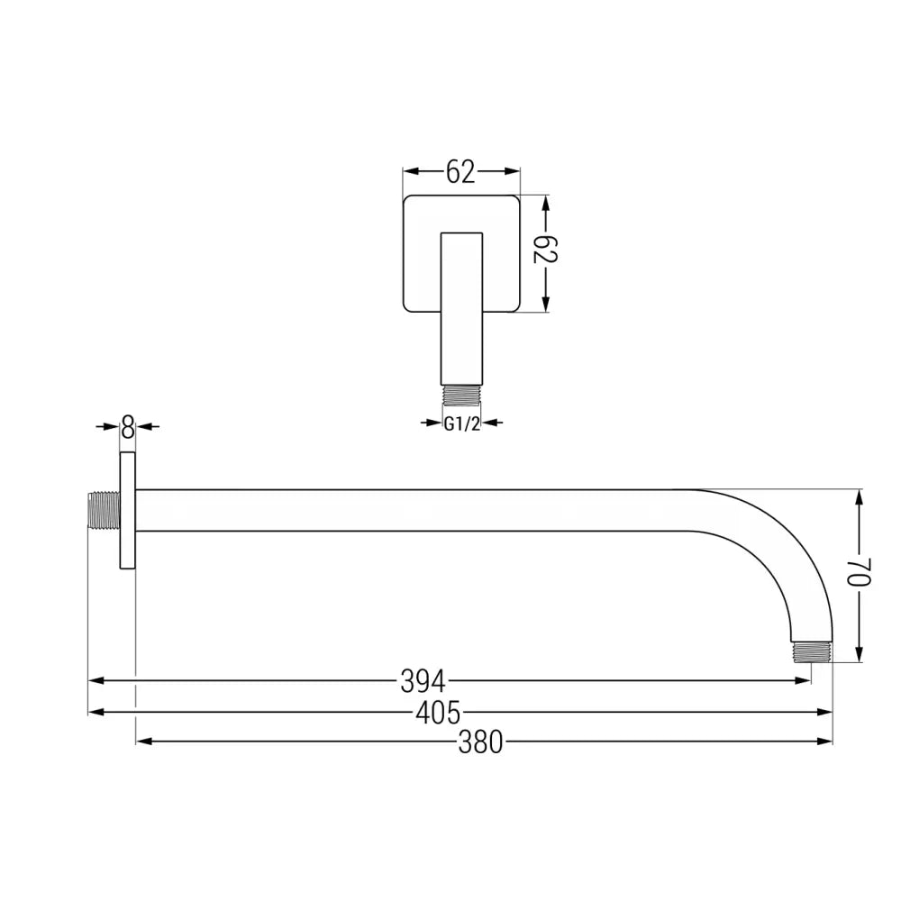 Mexen Dusjarm Veggmontert 38 Cm Krom - 79113 - 2