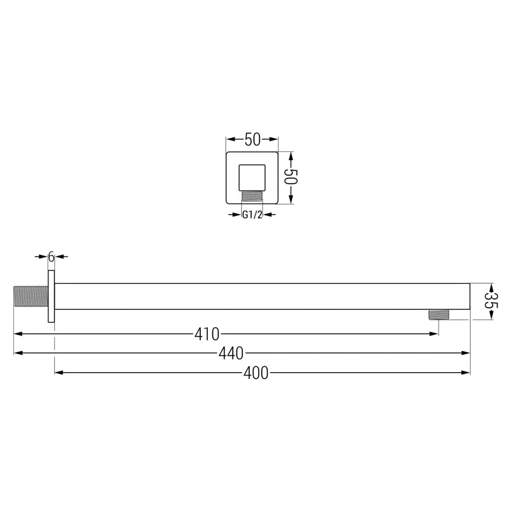 Mexen Dusjarm Veggmontert 40 Cm Krom - 79111 - 2