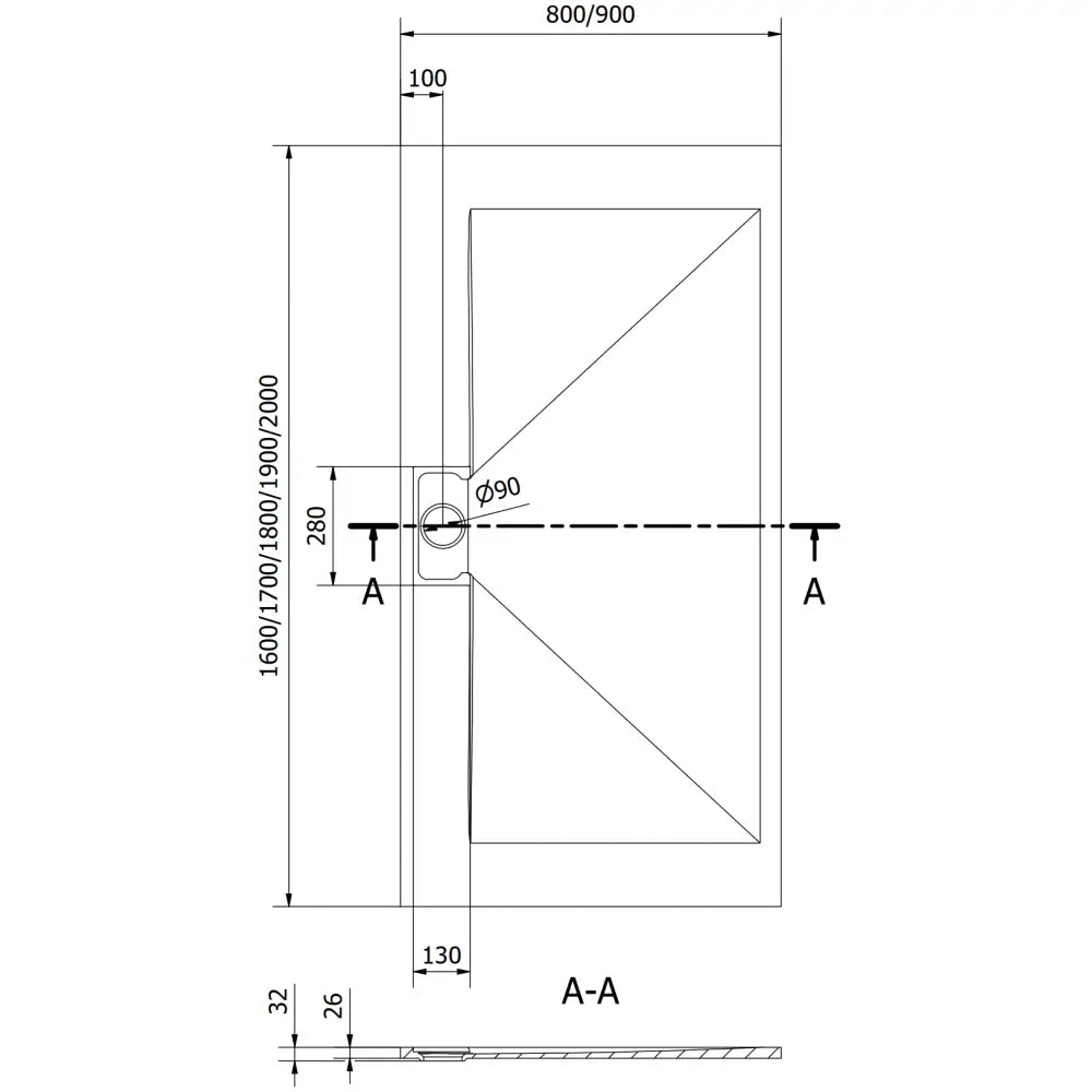 Mexen Egon Rektangulær Dusjbunn Smc 200x80 Cm Hvit - 4r