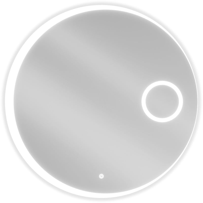 Speil med lys rundt 80 cm Mexen Ella med LED og integrert sminkespeil, sett forfra mot hvit bakgrunn.