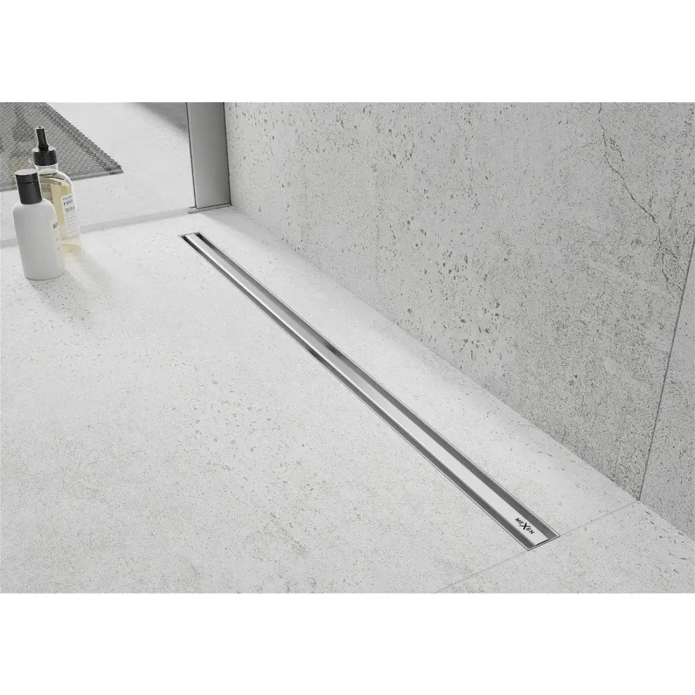 Mexen Flat 360° Slank Roterende Linjeavløp 130 Cm Krom